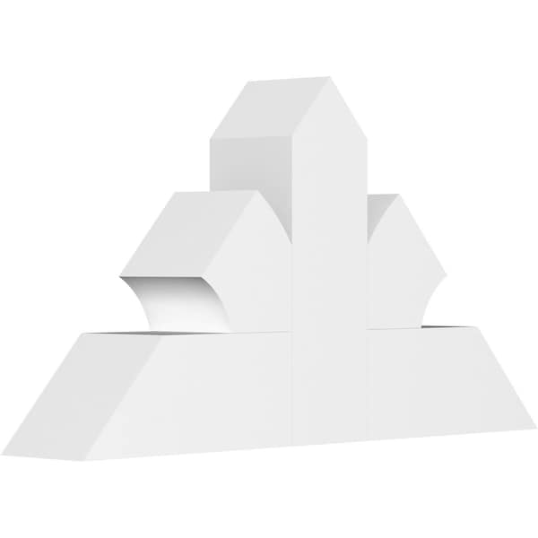 Ekena Millwork Richland Architectural Grade PVC Gable Bracket, 36"W x 19 1/2"H x 6"D x 6"F, 13/12 Pitch GBP036X20X0606RIC00 - main